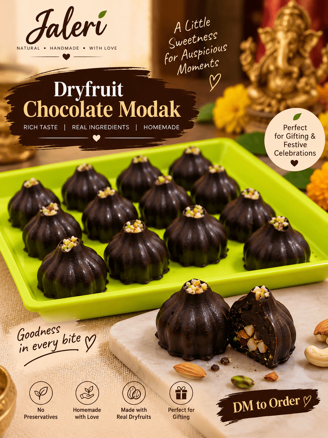 Dryfruit Chocolate Modak