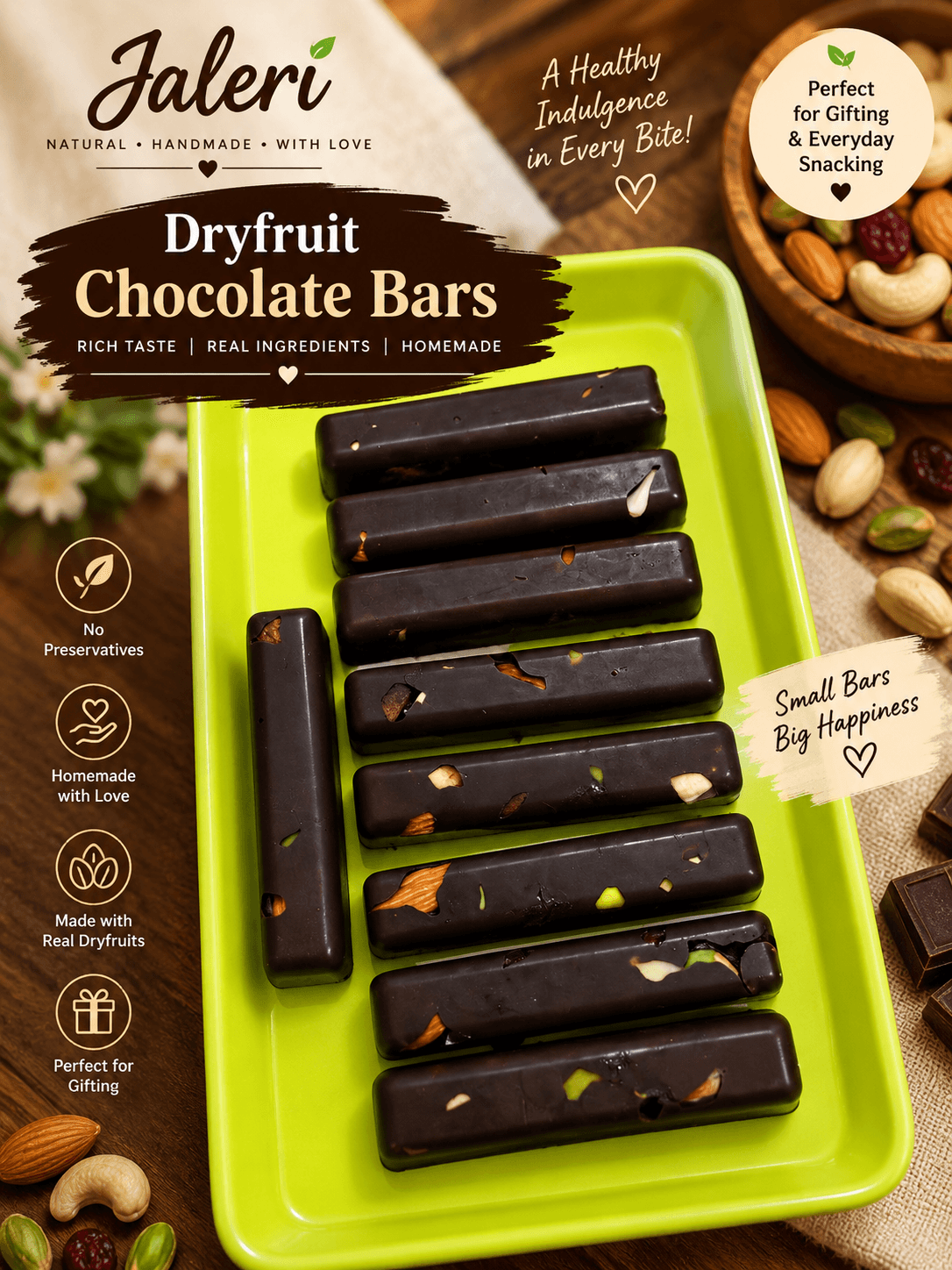Dryfruit Chocolate Bars
